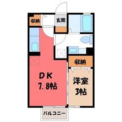 西川田駅 徒歩9分 2階の物件間取画像